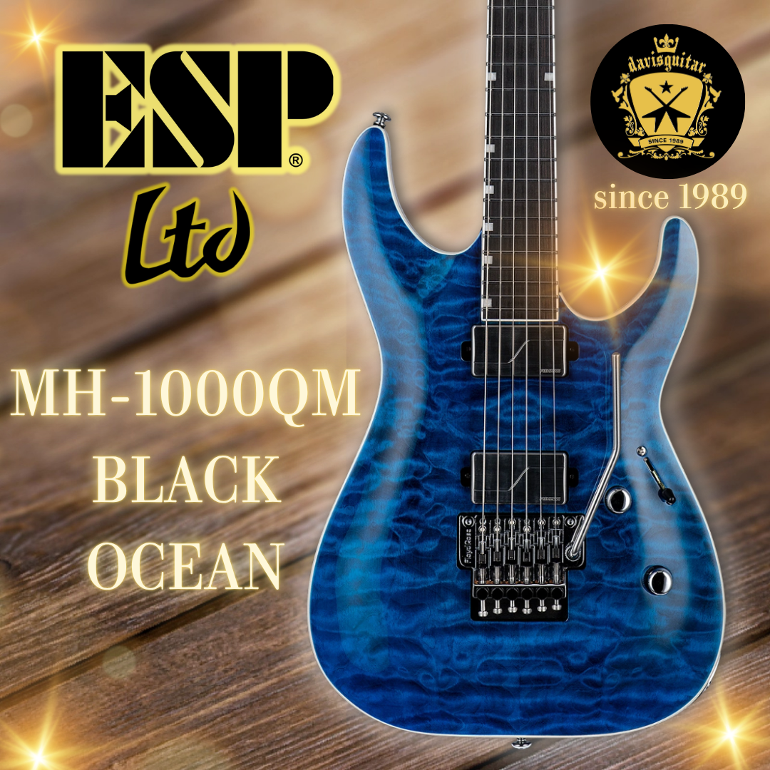 ESP LTD MH-1000 Electric Guitar Black Ocean Fishman Fluence Floyd Rose (December)