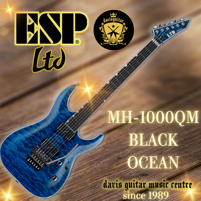 ESP LTD MH-1000 Electric Guitar Black Ocean Fishman Fluence Floyd Rose (December)