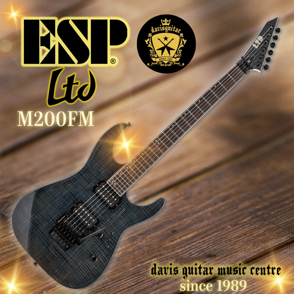 ESP LTD M200 FM STR BLK Flamed Maple See Thru Black Electric Guitar Floyd Rose Split Coil Pickup