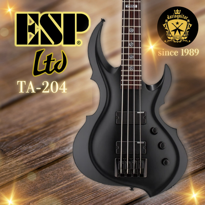 ESP LTD Tom Araya TA-204 FRX 4-String Electric Bass Guitar Black Satin