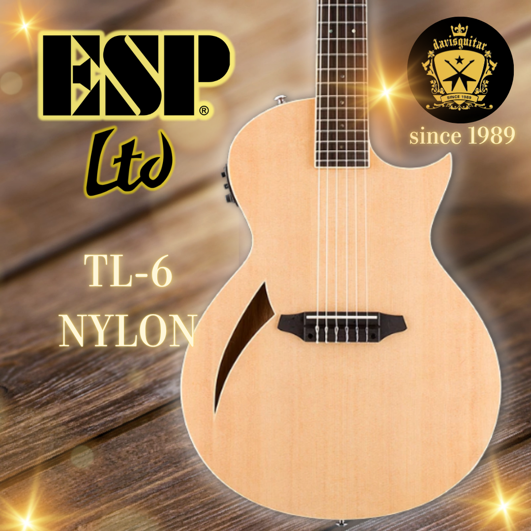 ESP LTD TL-6N Thinline Nylon String Classical Electric Guitar Natural Fishman Pickup (December)