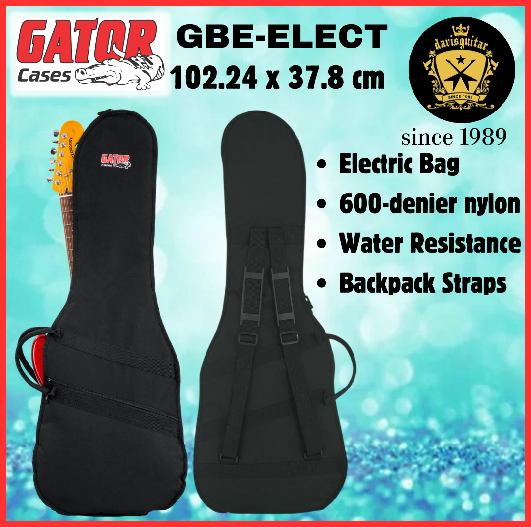 Gator Electric Guitar Bag GBE-ELECT Padded Water-Resistant with Backpack Straps