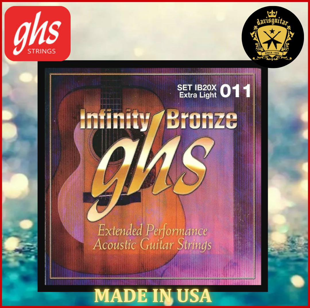GHS IB20X 11-50 Infinity Bronze Acoustic Coated Guitar String Extended Performance