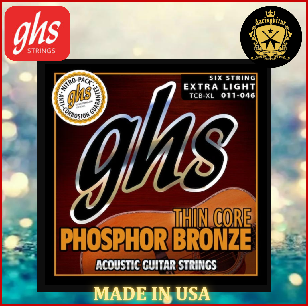 GHS TCB-XL 11-46 Acoustic Guitar Strings Thin Core Low Tension Phosphor Bronze