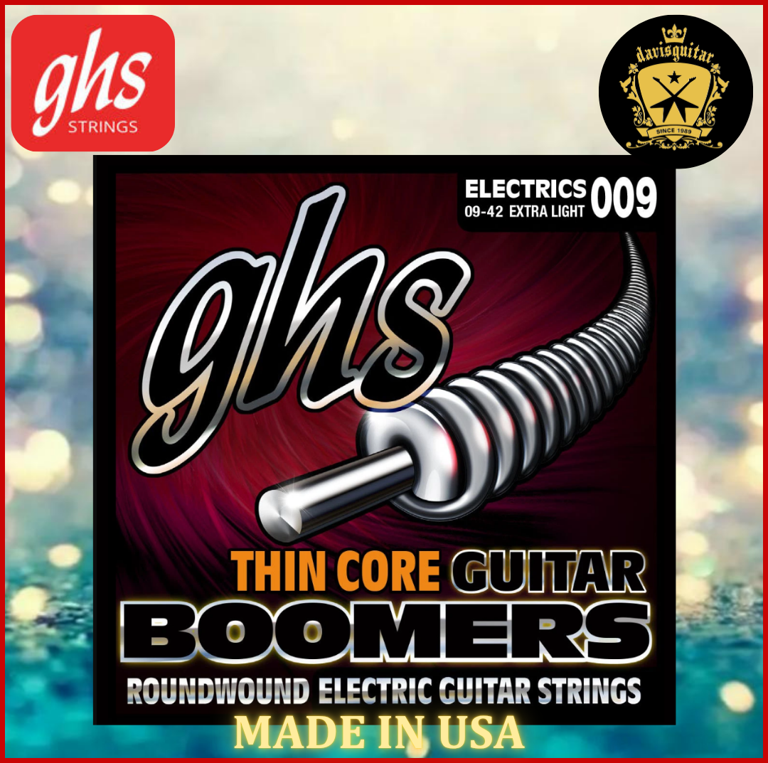 GHS Thin Core Boomers Extra Light 9-42 Electric Guitar Strings Nickel Plated Steel Round wound