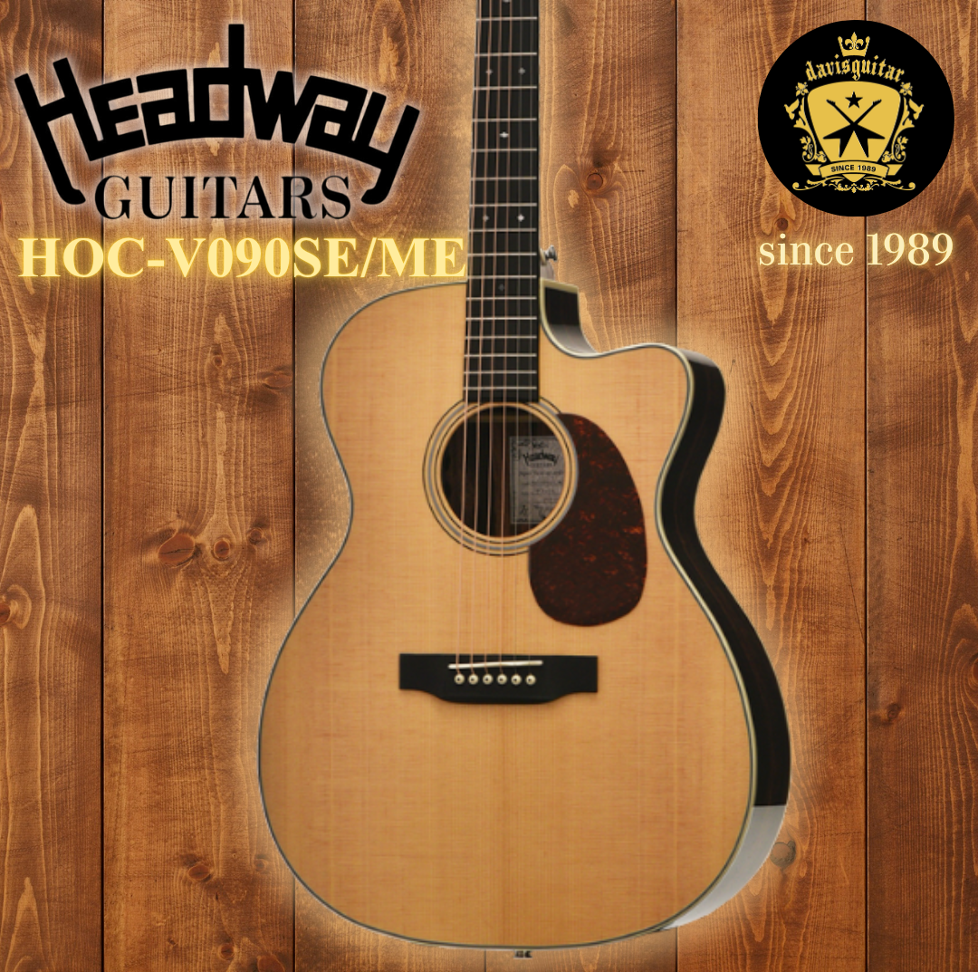 Headway HOC-V090SE-ME Acoustic Electric Guitar Solid Sitka Spruce and Macassar Ebony