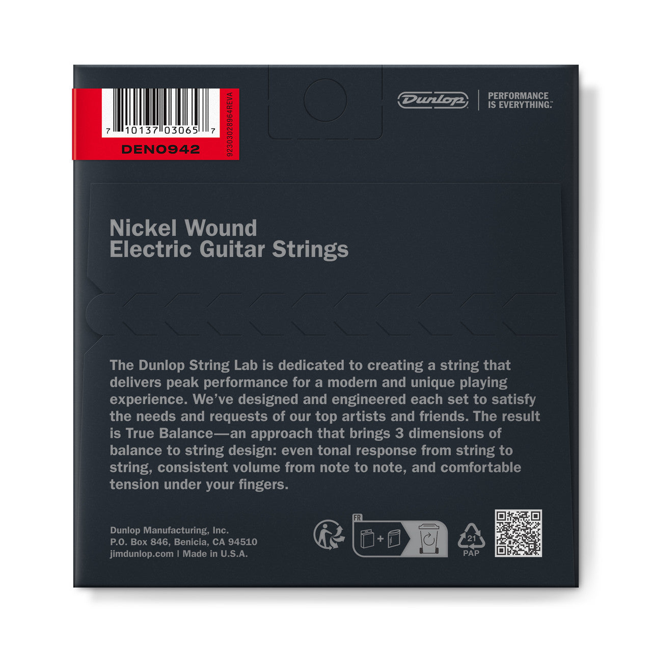Jim Dunlop Electric Guitar Strings 9-42 Super Light Nickel Wound DEN0942