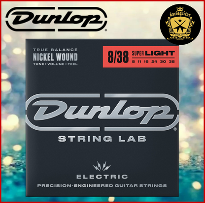 Jim Dunlop Electric Guitar Strings 8-38 Super Light Nickel Wound DEN0838