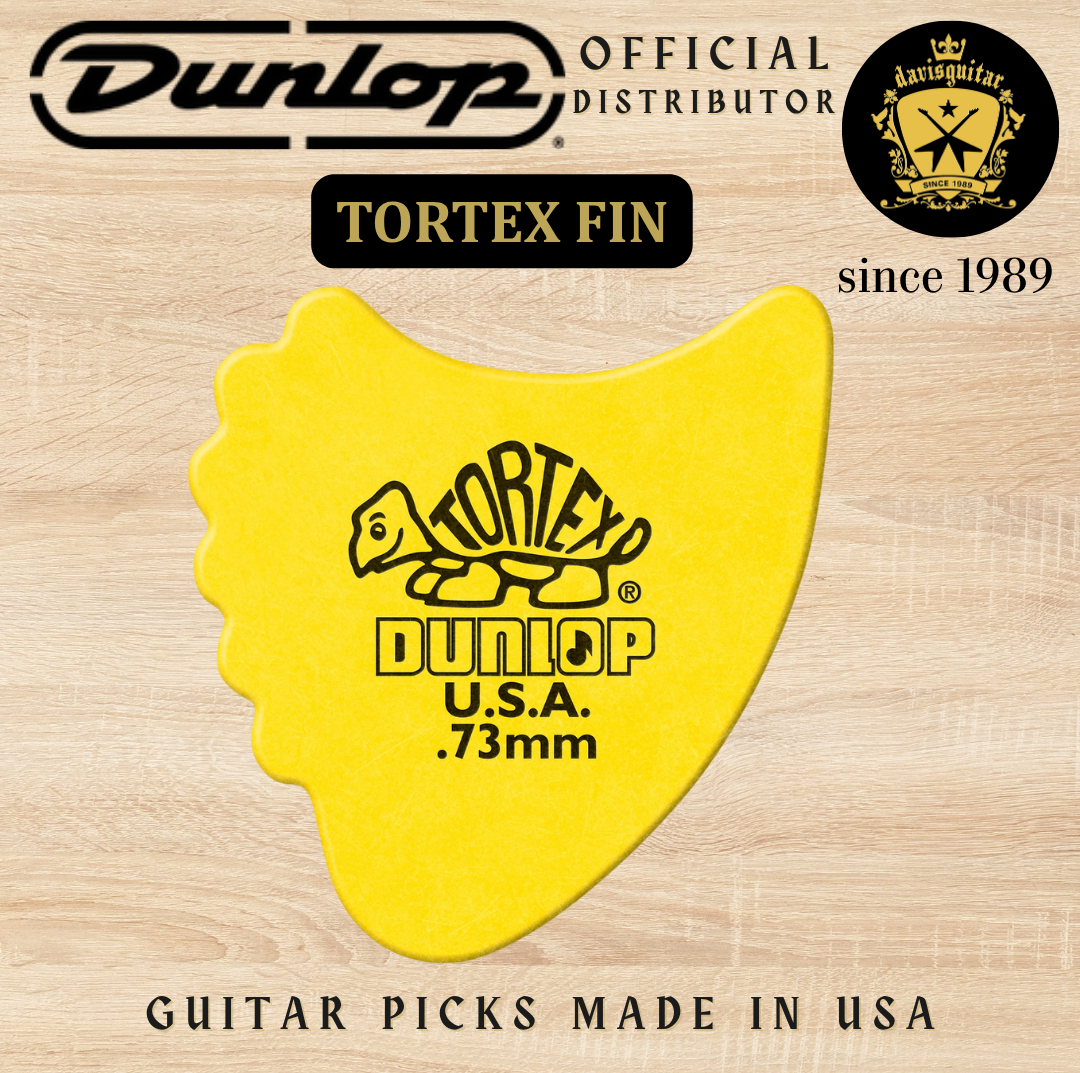 Jim Dunlop Guitar Pick Tortex Fin 0.73mm Made in USA