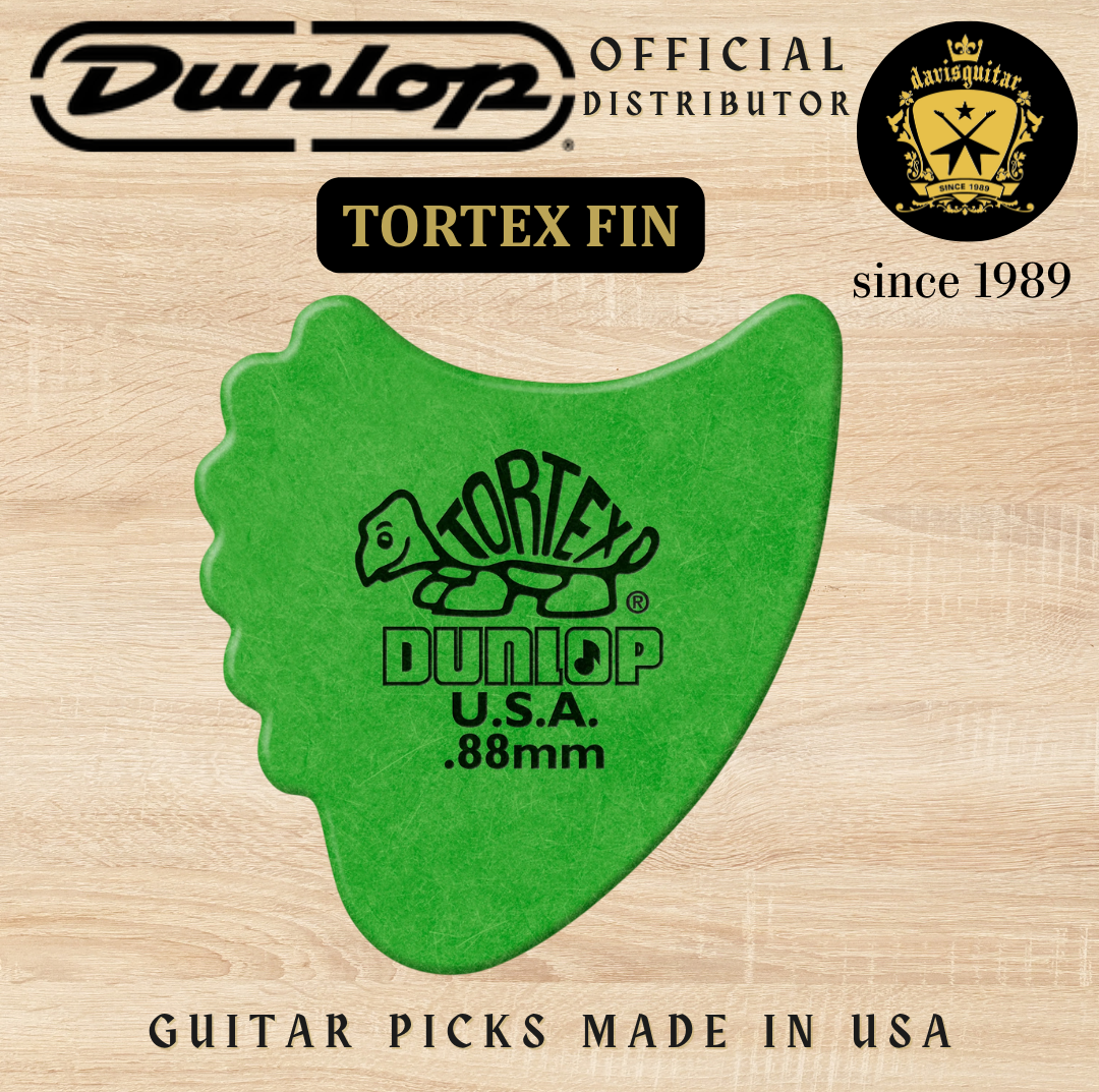 Jim Dunlop Guitar Pick Tortex Fin 0.88mm Made in USA