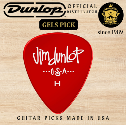 Jim Dunlop Guitar Pick Gels Pick Hard Red Made In USA