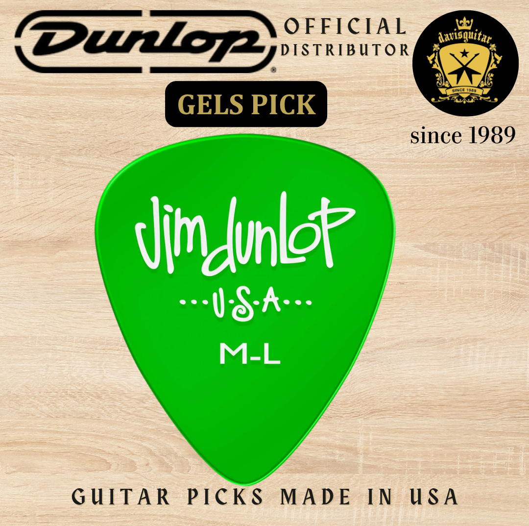Jim Dunlop Guitar Pick Gels Medium Light Green Made In USA
