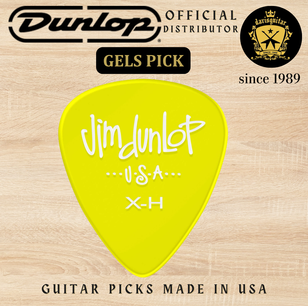 Jim Dunlop Guitar Pick Gels Pick Extra Hard X-H Yellow Made In USA