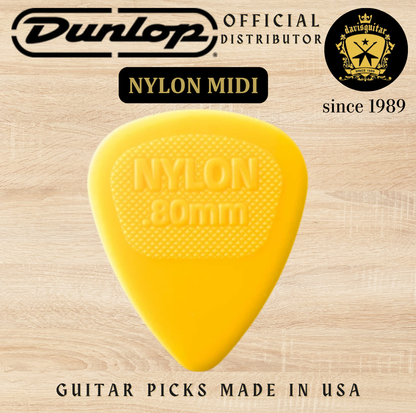 Jim Dunlop Guitar Pick Nylon Midi 0.80mm Made In USA