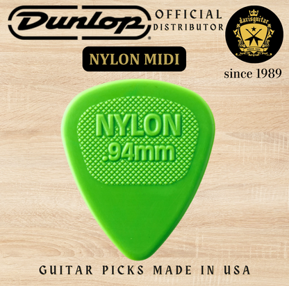 Jim Dunlop Guitar Pick Nylon Midi 0.94mm Made In USA