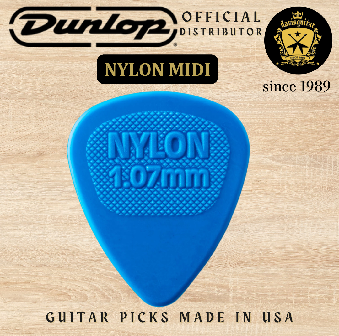 Jim Dunlop Guitar Pick Nylon Midi 1.07mm Made In USA