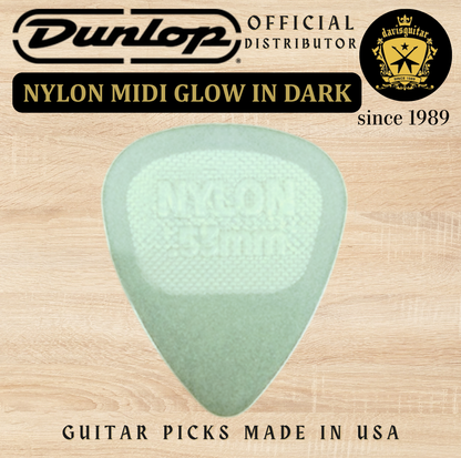 Jim Dunlop Guitar Pick Nylon Midi Glow 0.53mm Made In USA