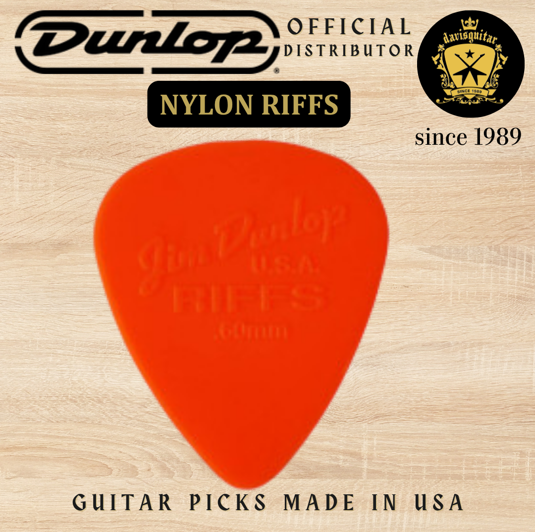 Jim Dunlop Guitar Pick Nylon Riffs Pick 0.60mm Made In USA