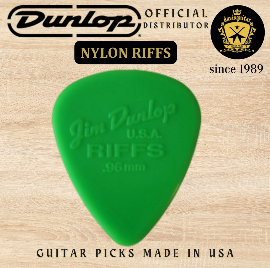 Jim Dunlop Guitar Pick Nylon Riffs 0.96mm Made In USA