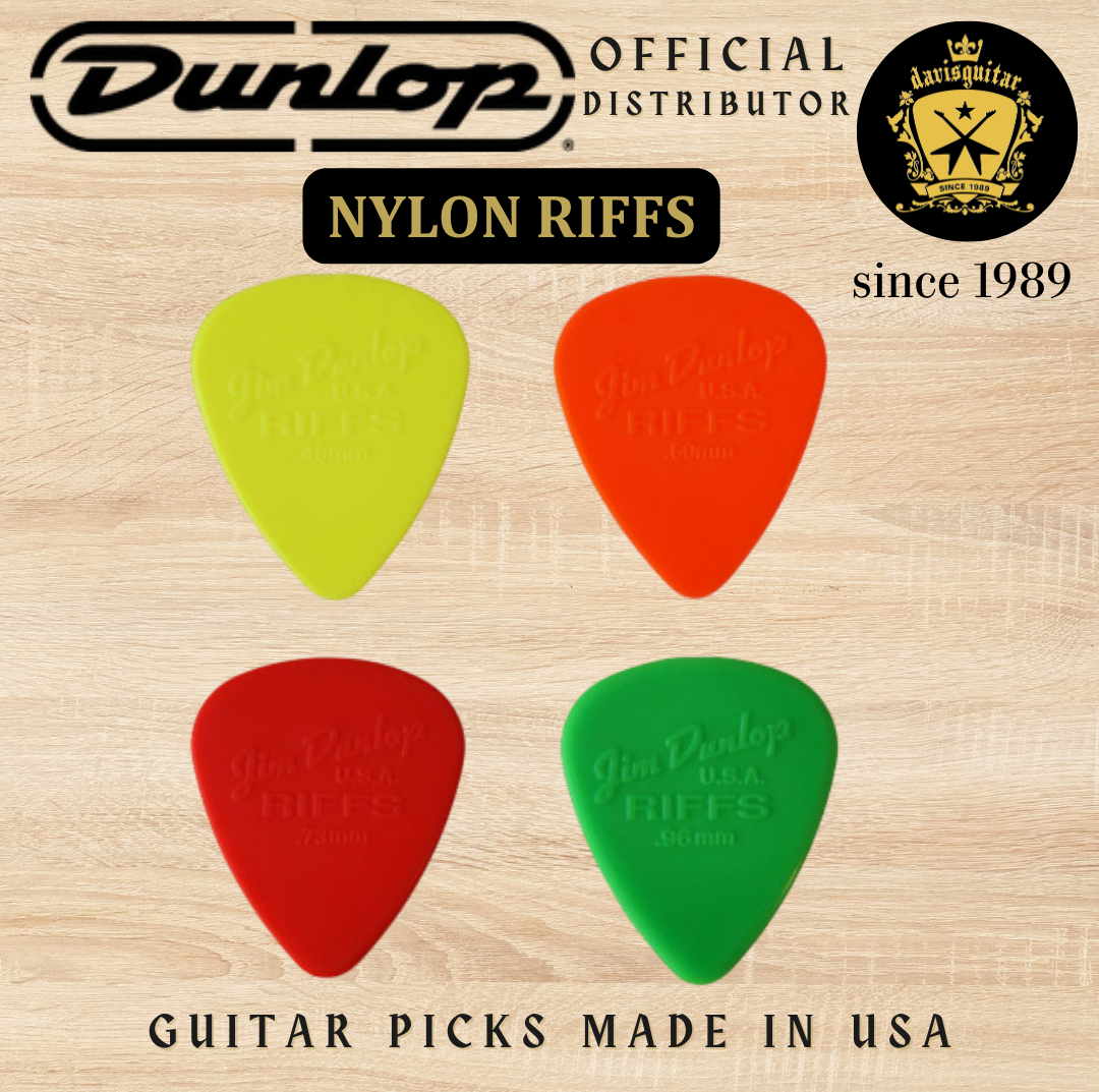 Jim Dunlop Guitar Pick Nylon Riffs Pick 0.73mm Made In USA