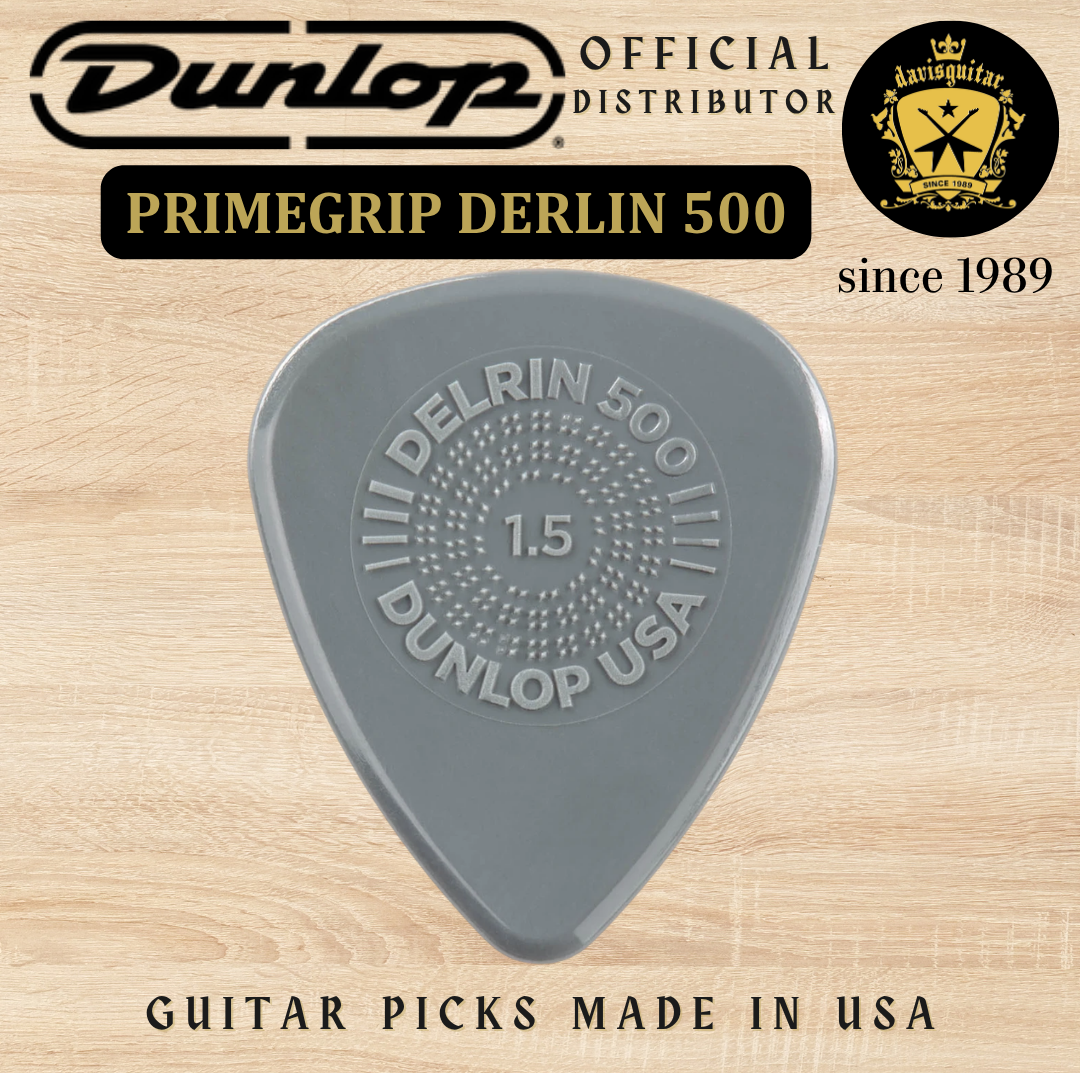 Jim Dunlop Guitar Pick PrimeGrip Delrin 500 1.50mm Made In USA
