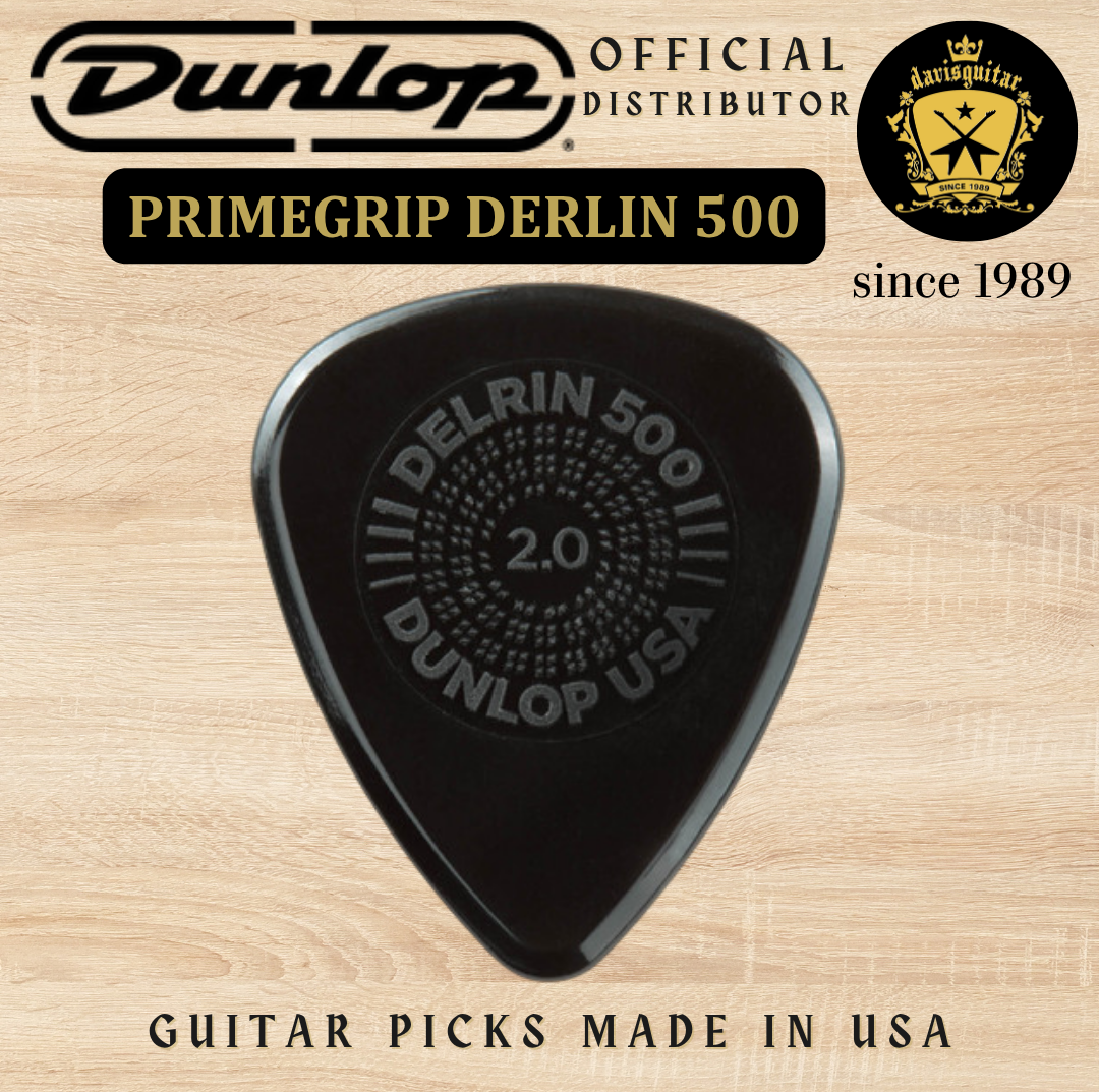 Jim Dunlop Guitar Pick PrimeGrip Delrin 500 2.00mm Made In USA