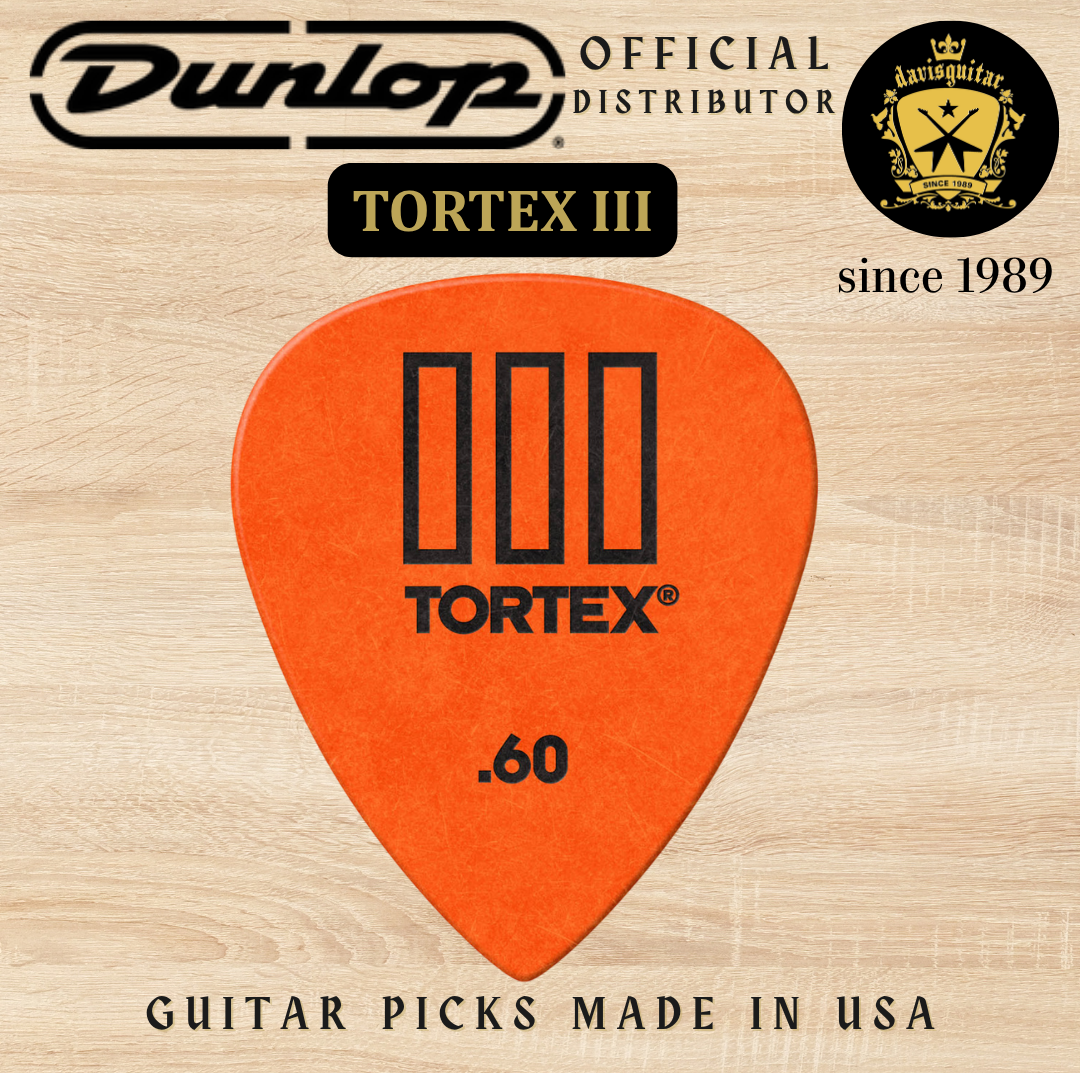 Jim Dunlop Guitar Pick Tortex TIII 0.60mm Made In USA
