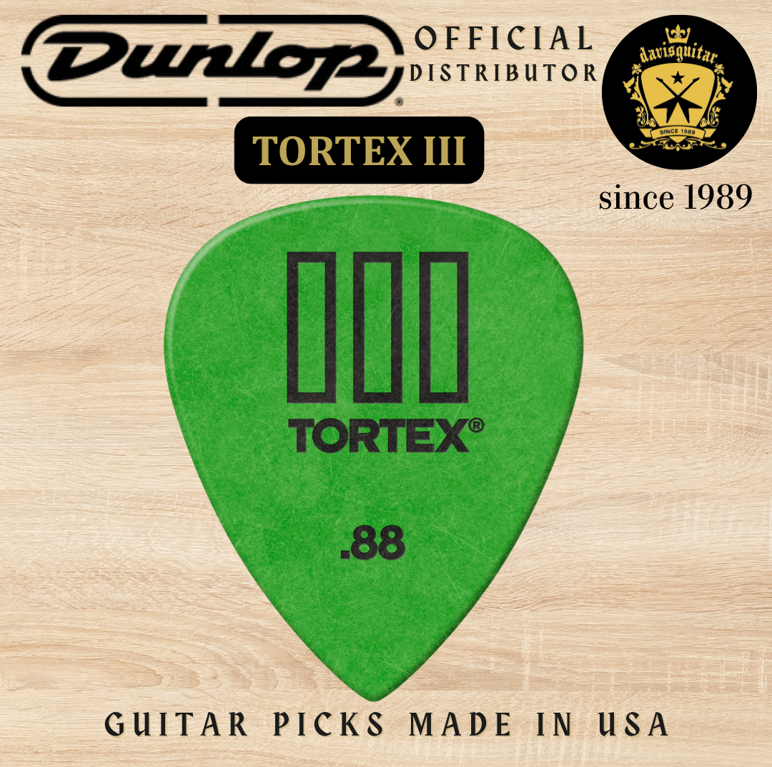 Jim Dunlop Guitar Pick Tortex TIII 0.88mm Made In USA