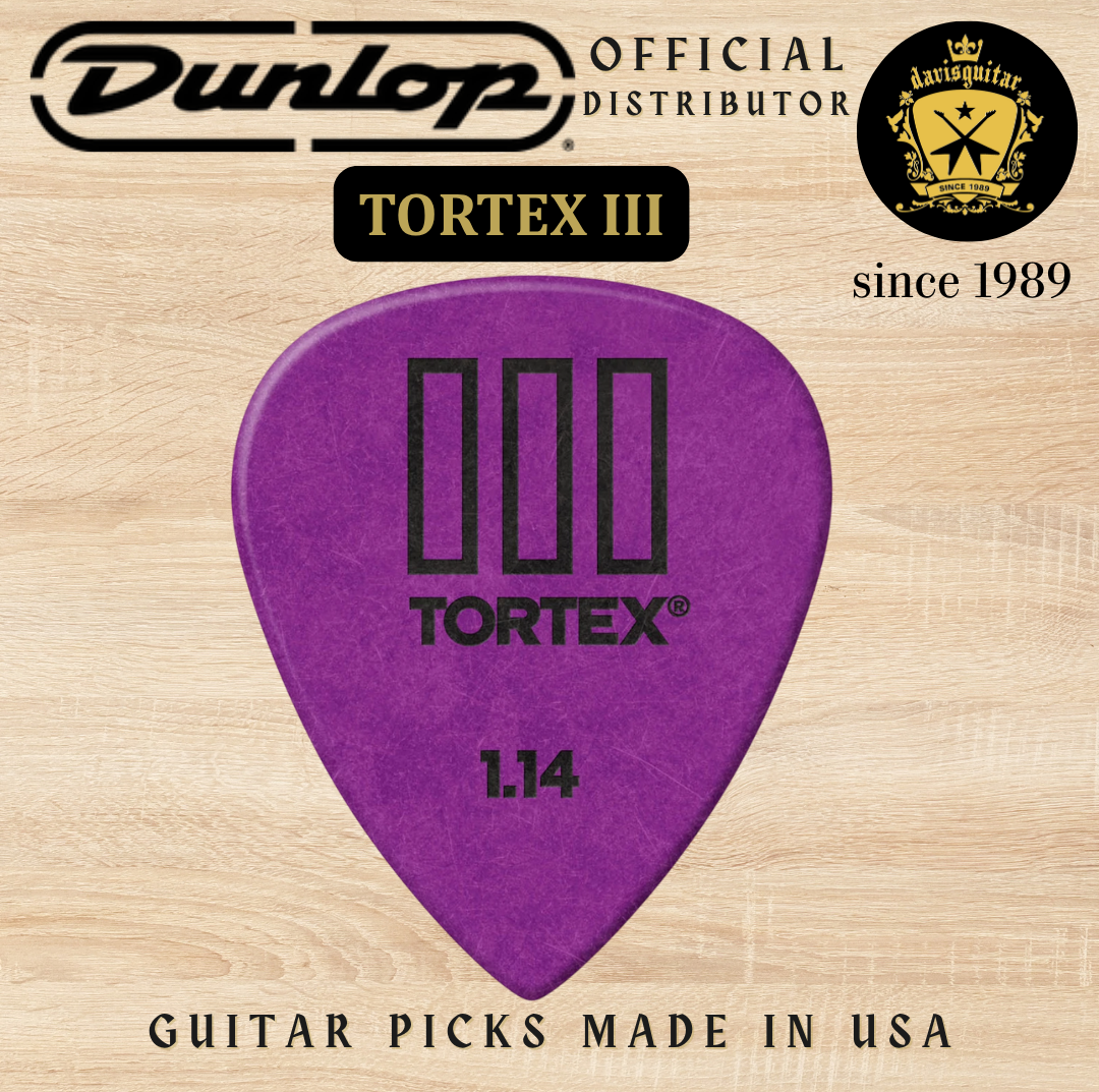 Jim Dunlop Guitar Pick Tortex TIII 1.14mm Made In USA
