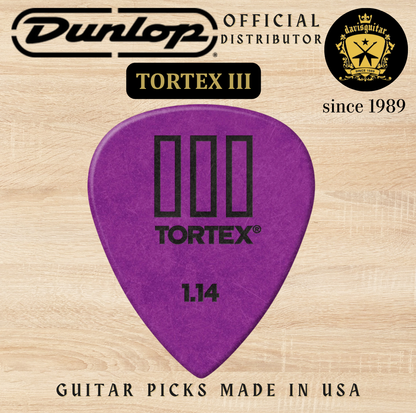 Jim Dunlop Guitar Pick Tortex TIII 1.14mm Made In USA