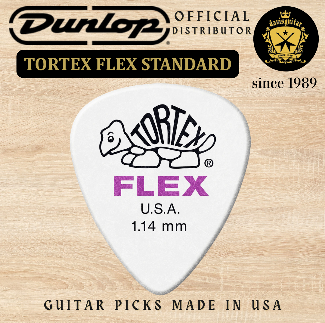 Jim Dunlop Guitar Pick Tortex Flex Standard 1.14mm Made In USA
