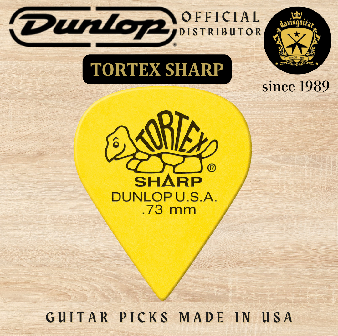 Jim Dunlop Guitar Pick Tortex Sharp 0.73mm Made In USA
