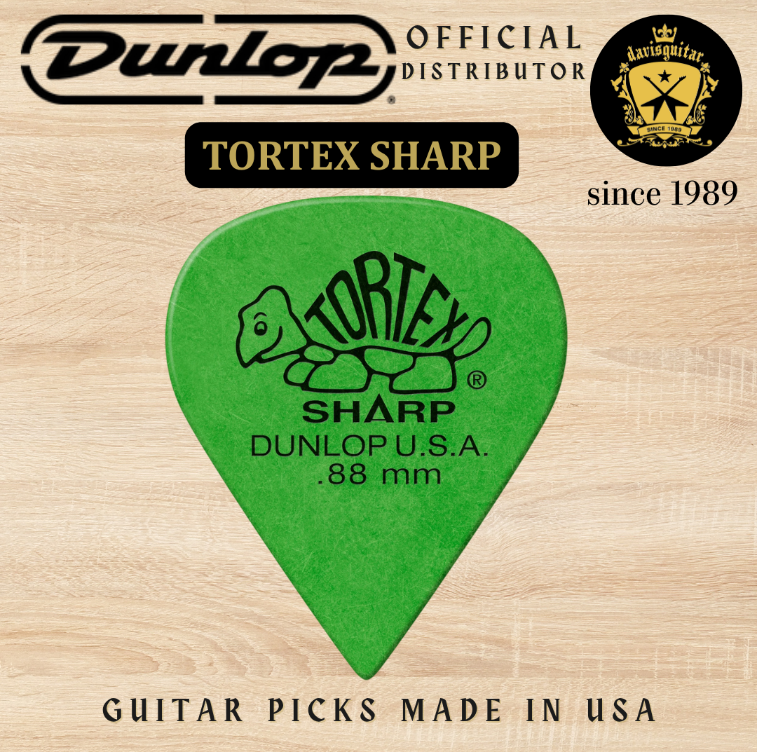 Jim Dunlop Guitar Pick Tortex Sharp 0.88mm Made In USA