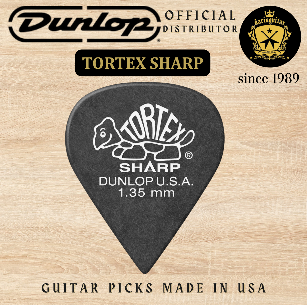 Jim Dunlop Guitar Pick Tortex Sharp 1.35mm Made In USA