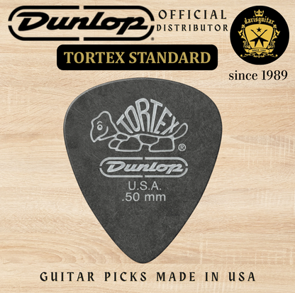 Jim Dunlop Guitar Pick Tortex Standard Pitch Black 0.50mm Made in USA