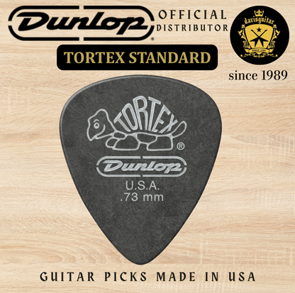 Jim Dunlop Guitar Pick Tortex Standard Pitch Black 0.73mm Made in USA