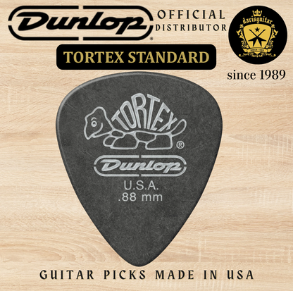 Jim Dunlop Guitar Pick Tortex Standard Pitch Black 0.88mm Made in USA