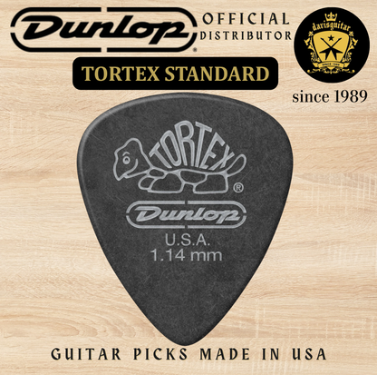 Jim Dunlop Guitar Pick Tortex Standard Pitch Black 1.14mm Made in USA