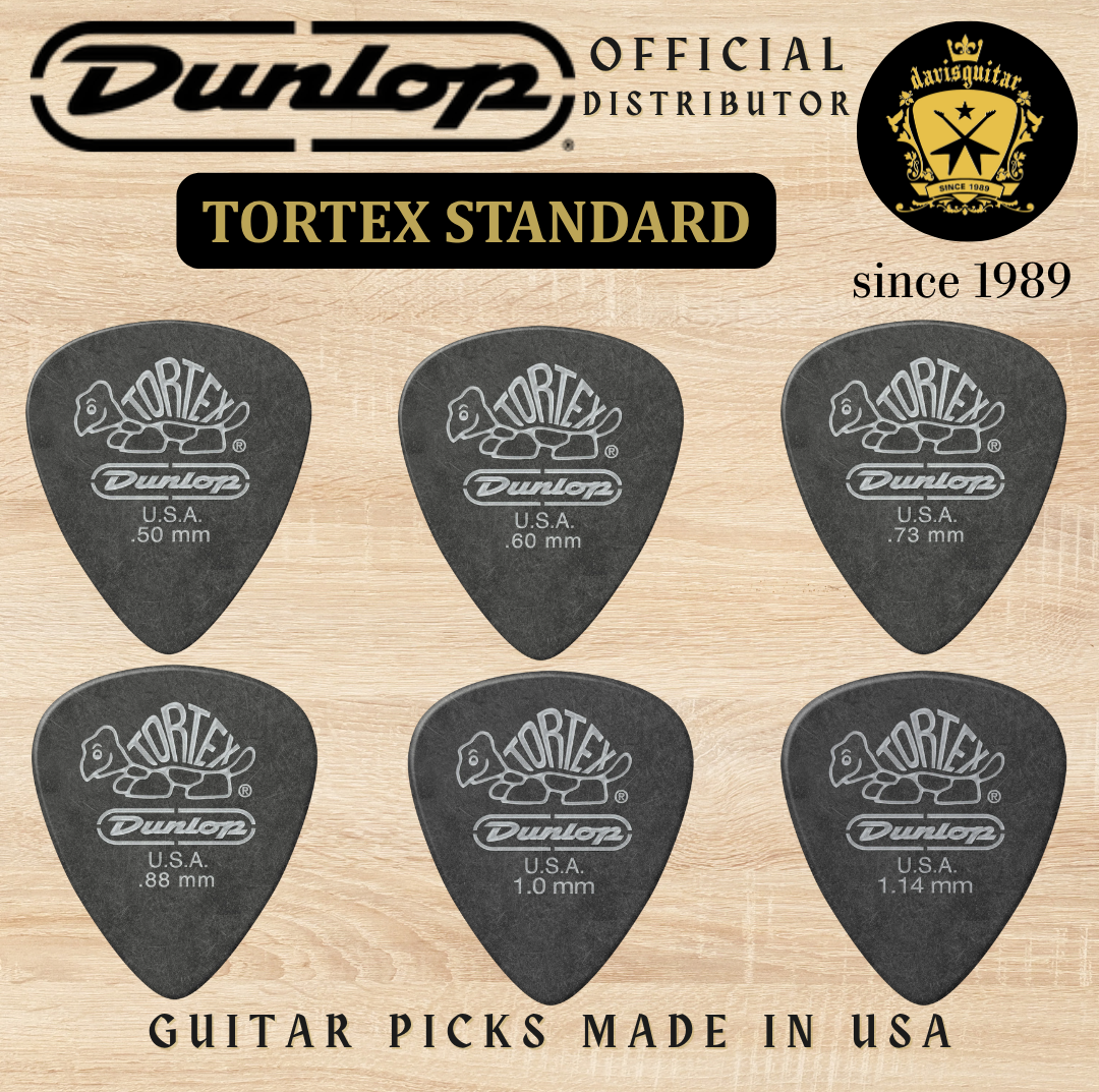 Jim Dunlop Guitar Pick Tortex Standard Pitch Black 1.14mm Made in USA
