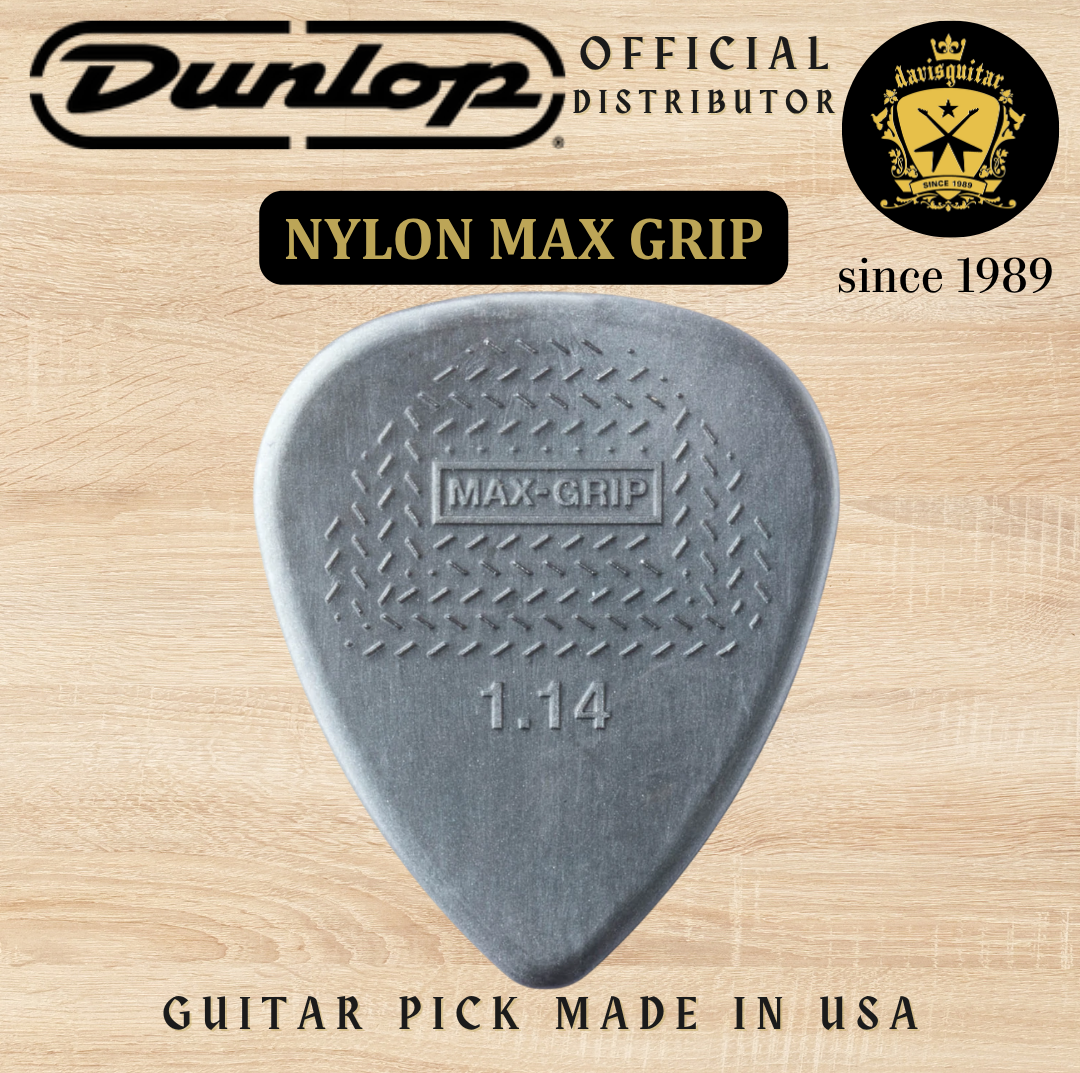 Jim Dunlop Guitar Pick Nylon Max Grip 1.14mm Made In USA