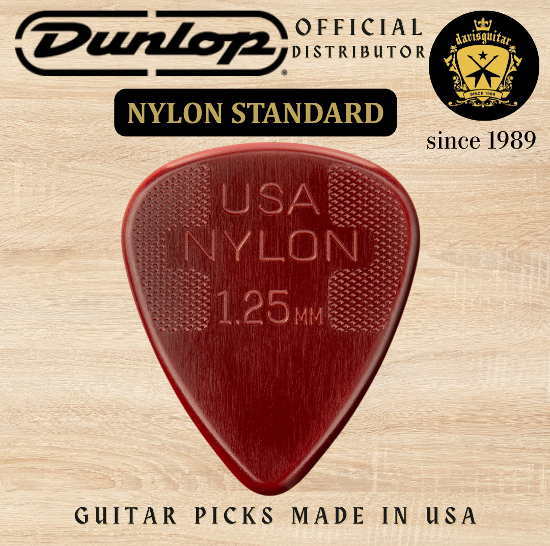 Jim Dunlop Guitar Pick Nylon Standard 1.25mm Made In USA