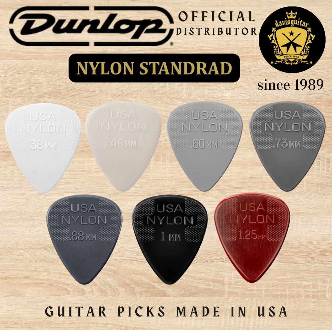 Jim Dunlop Guitar Pick Nylon Standard 1.25mm Made In USA