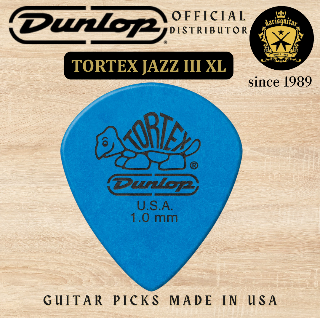 Jim Dunlop Guitar Pick Tortex Jazz III XL 1.00mm Made In USA