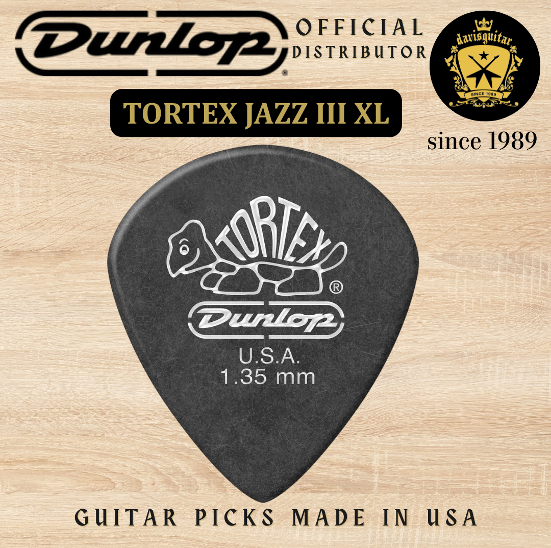 Jim Dunlop Guitar Pick Tortex Jazz III XL 1.35mm Made In USA