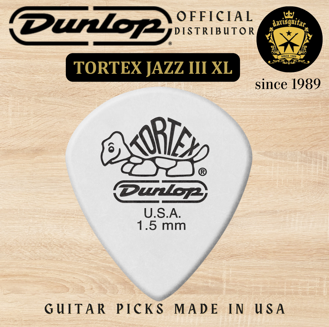 Jim Dunlop Guitar Pick Tortex Jazz III XL 1.50mm Made In USA