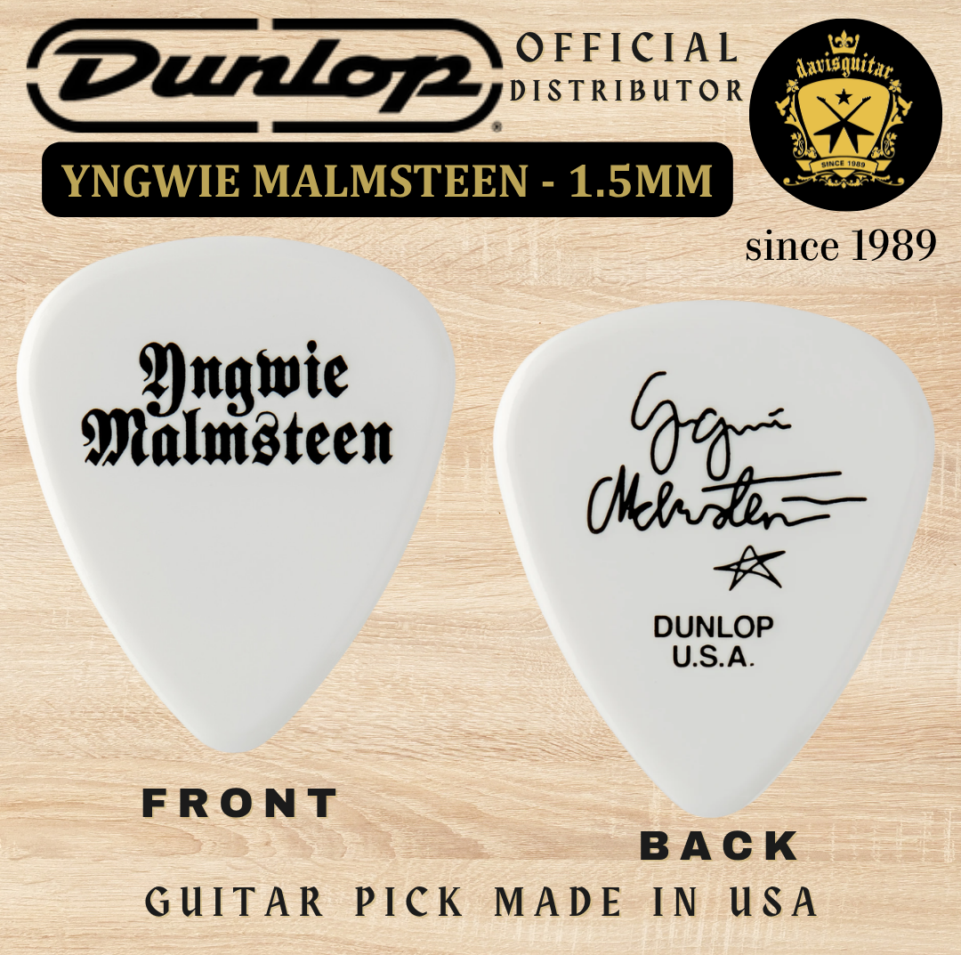 Jim Dunlop Guitar Pick Yngwie Malmsteen Custom Delrin White 1.5mm YJM-01WH