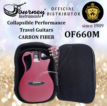 Journey Instruments Travel Acoustic Guitar Carbon Fiber Collapsible Neck OF660M Matte Burgundy (Preorder)