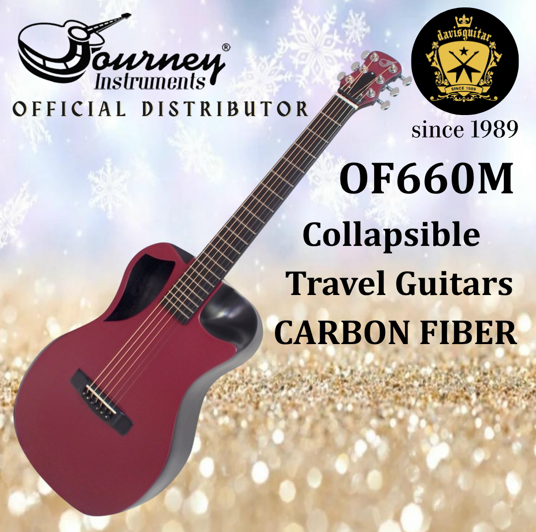 Journey Instruments Travel Acoustic Guitar Carbon Fiber Collapsible Neck OF660M Matte Burgundy (Preorder)
