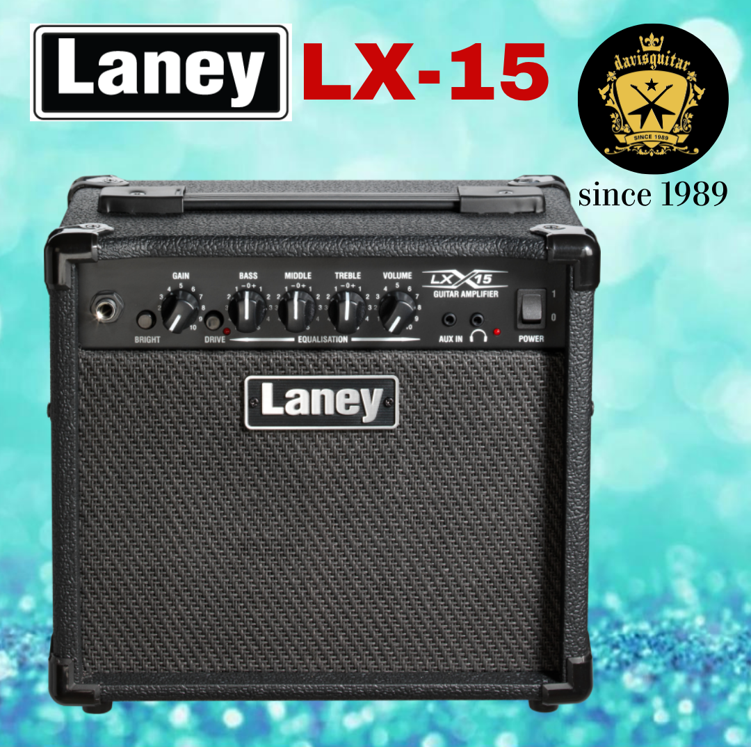 Laney LX15 Black Electric Guitar Amplifier with 15 Watts Twin Speakers