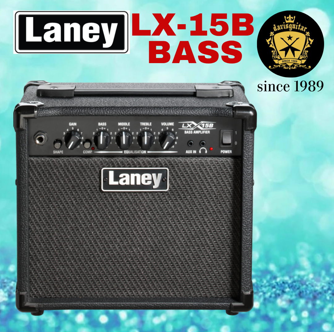 Laney LX15B Black Compact Bass Practice Amplifier with Compressor 15 watts